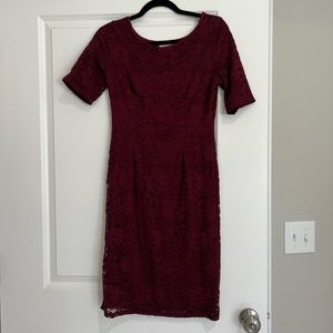 Neesee’s Dresses Dark Red Elegant Lace Dress